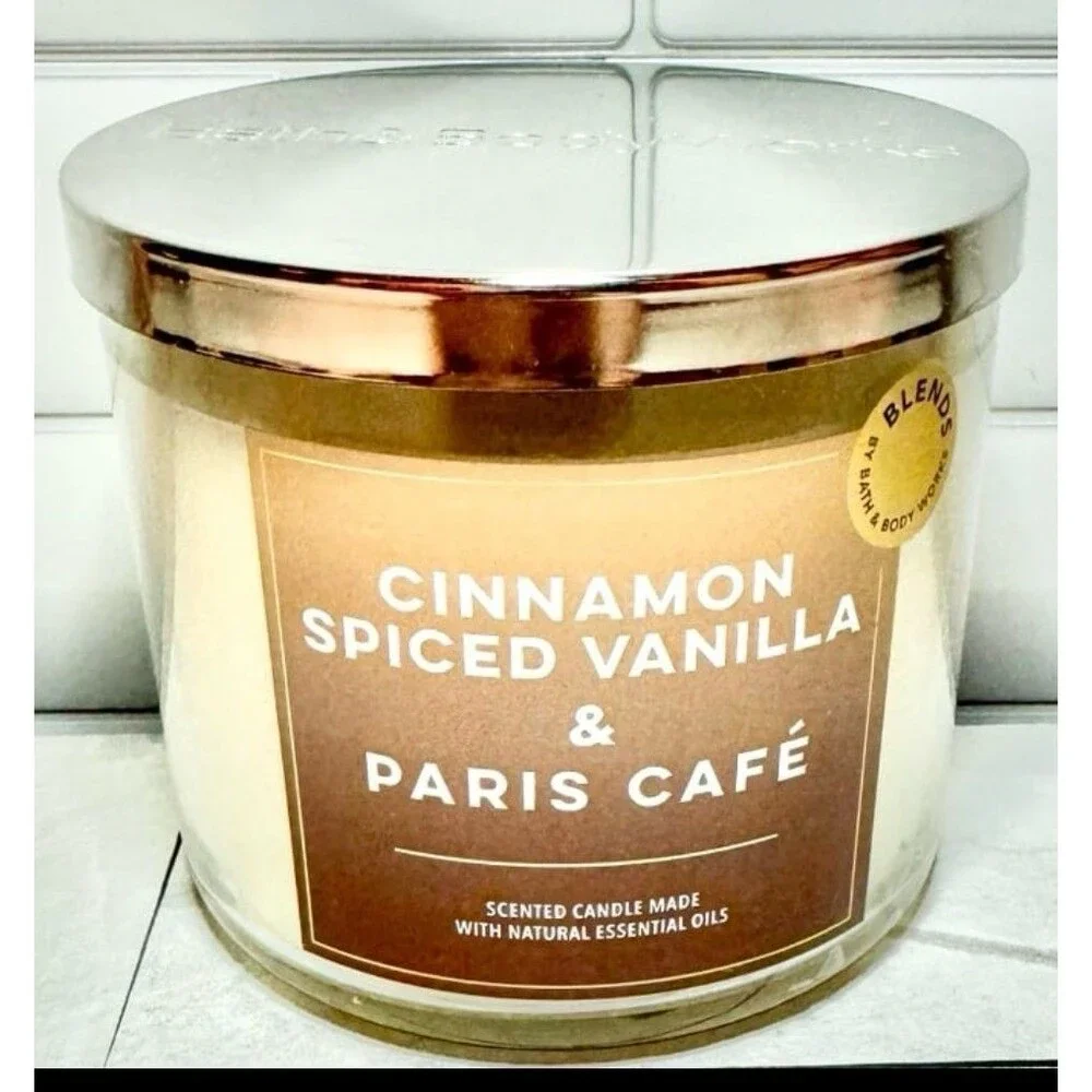 Bath & Body Works Coffee Candle Lot 3-Wick Set Paris Cafe Day at the Cafe - Picture 3 of 7
